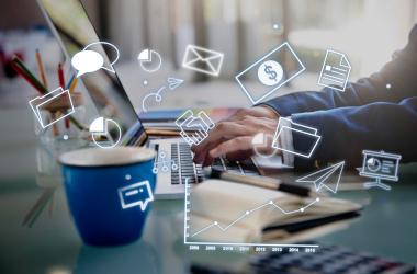 Digital learning and services illustration