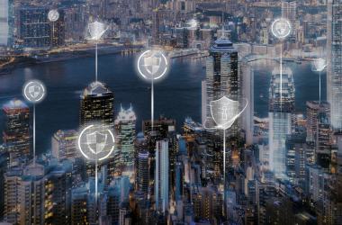 Networking and cybersecurity illustration